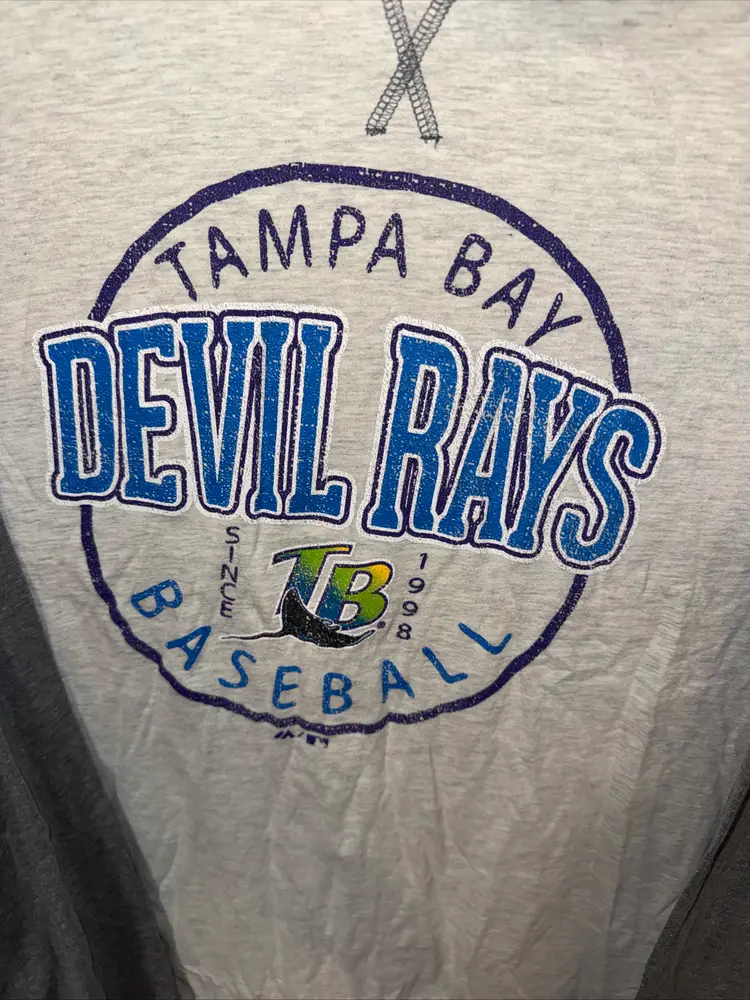 Tampa Bay Devil Rays LS Hooded T-shirt used