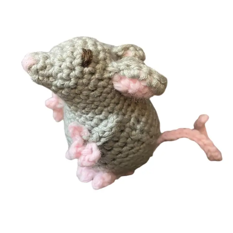 Handmade Crochet Mouse - 6” X 6” X 6”