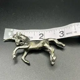 Miniature standing pewter unicorn figurine