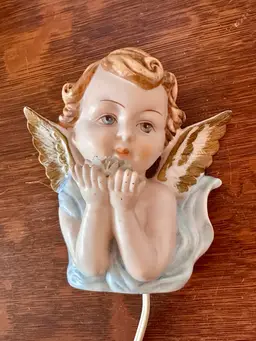 Vintage Angel Cherub Putti Porcelain Night Light Made in Japan