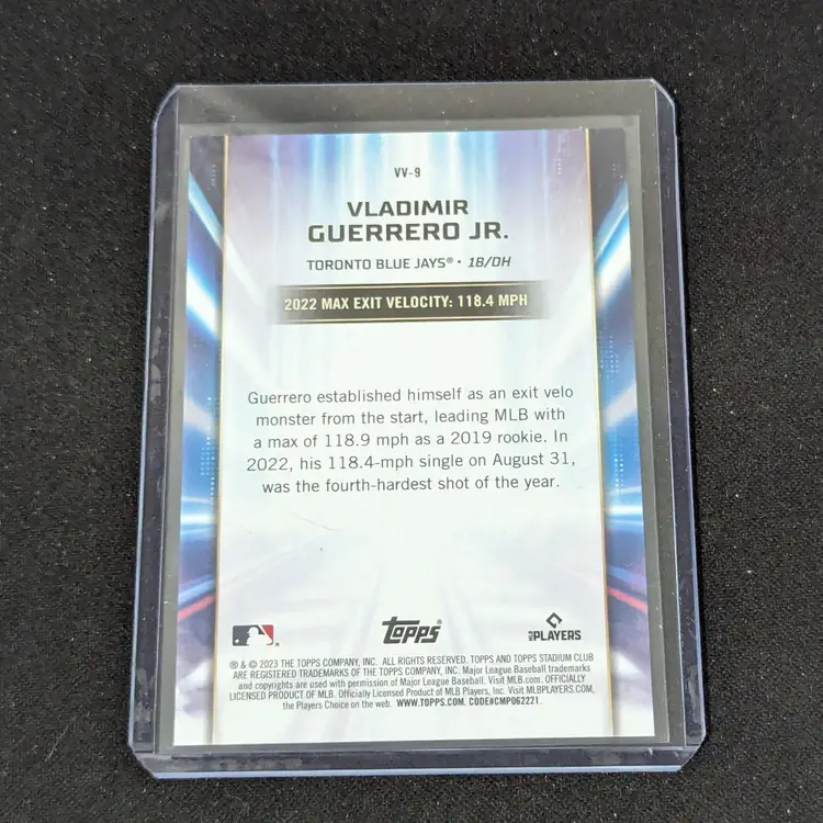 2023 Stadium Club Red Foil Case Hit Virtuosos of Velocity Vladimir Guerrero Jr - Toronto Blue Jays