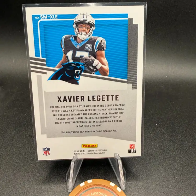 Xavier Legette Signature Marks Auto 2025 Donruss Carolina Panthers