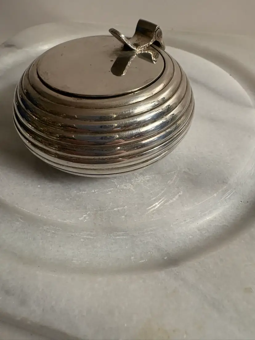 Vintage Silver Plated Candle Holder, Pillbox ,Trinket Box, Ashtray