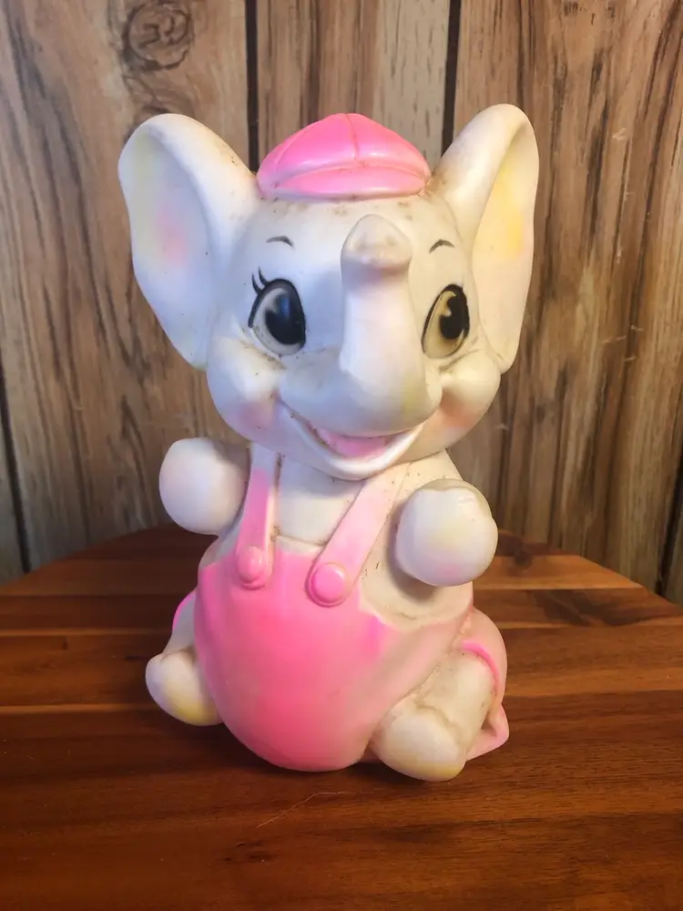 Sanitoy Pink Elephant Rubber Squeak Toy