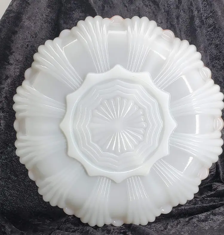 Vintage Anchor Hocking Fire King Milk Glass Divided Dish