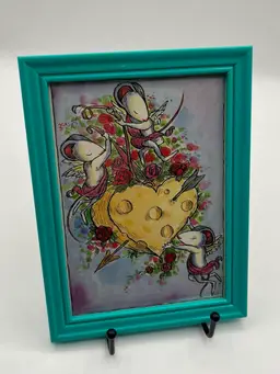 Mice Cupids And A Cheese Heart - Framed