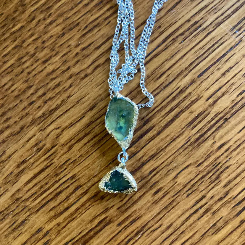 Erie Glass Artisan Made Pendant Green Glass Handcrafted Jewelry