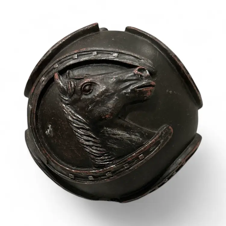 Dark Brown Resin Horse Head And Horseshoe Decorative Orb