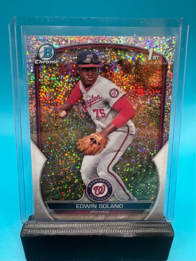 Edwin Solano 1st Bowman Chrome Speckle Refractor /299 Washington Nationals