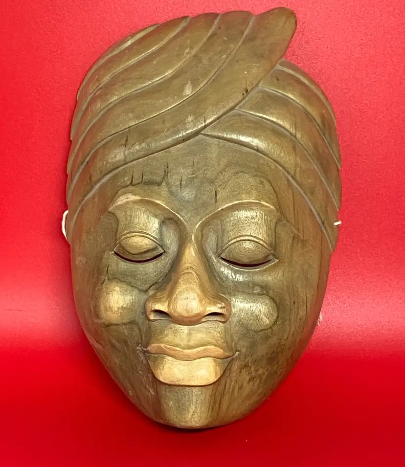 Balinese Wood Face Mask, 9" x 6"