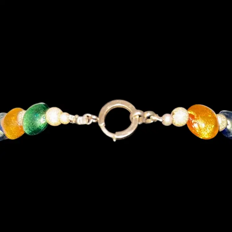 Beautiful Multicolor Glass Necklace with 925 clasp