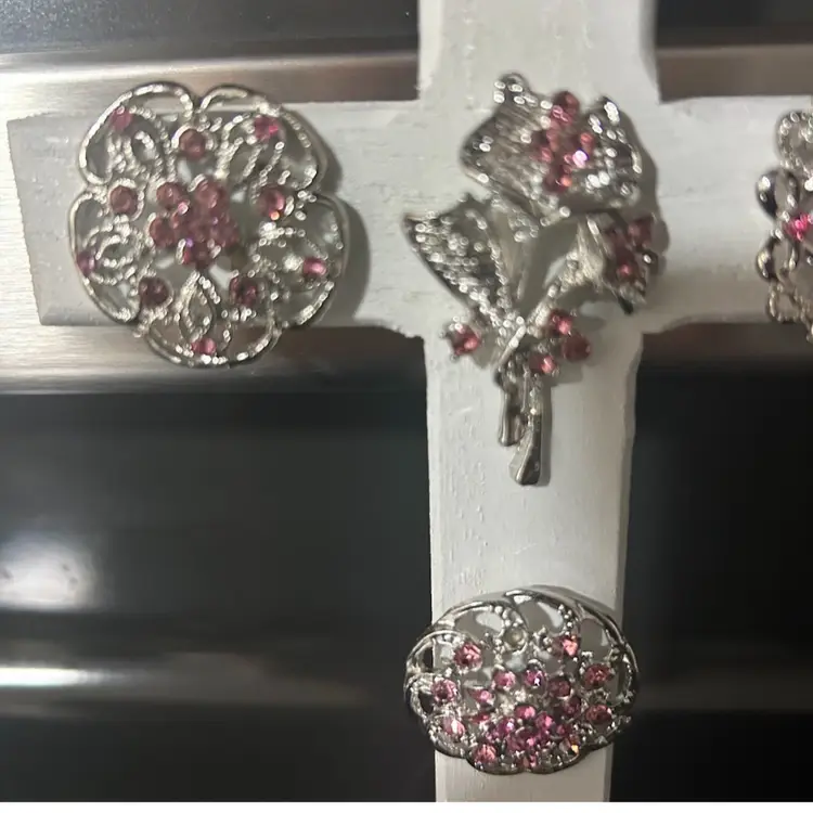 Wooden Cross With Brooches - Made By Me