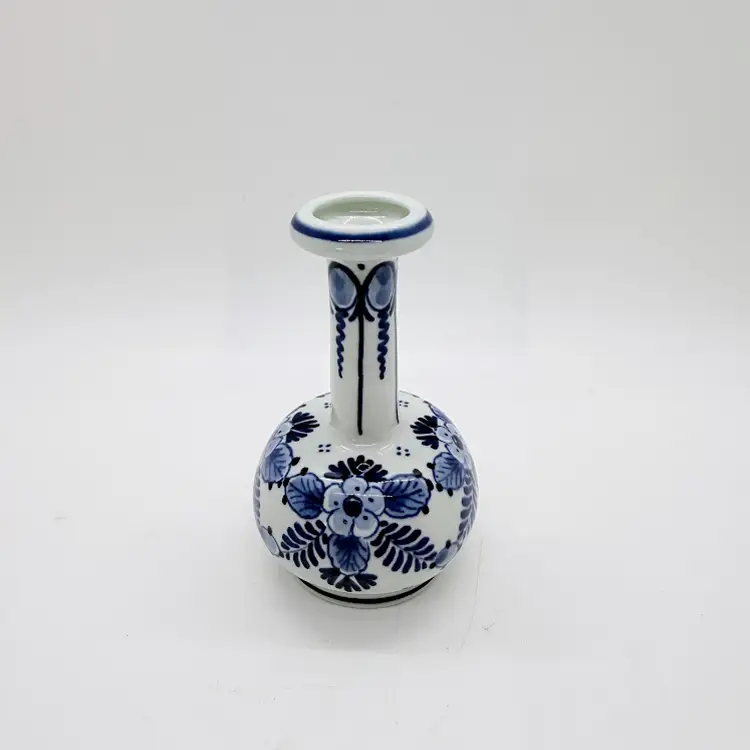 Vintage Delft Porceleyne Fles Blue White Miniature 3.5” Bud Vase Marked 1985