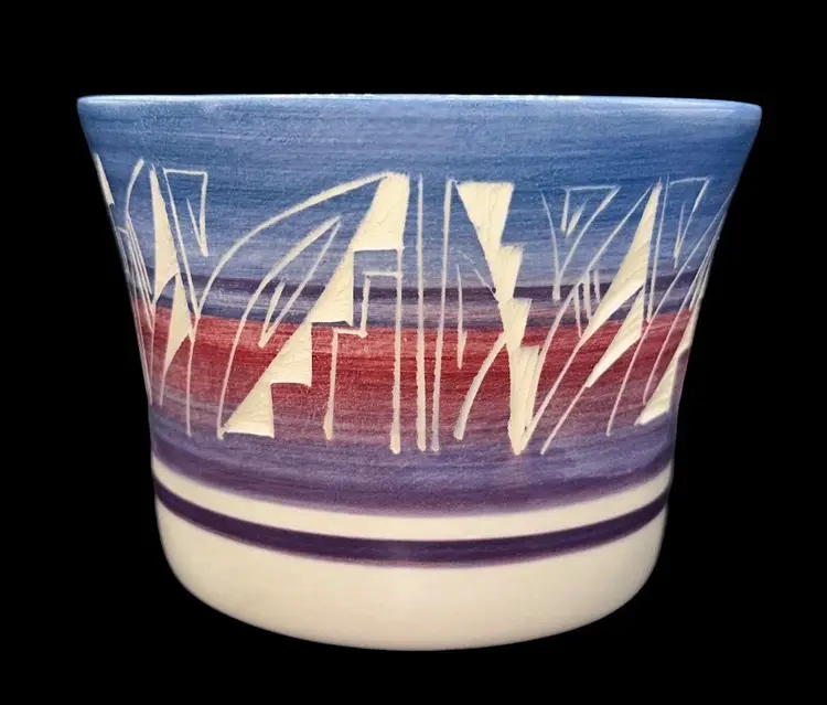 Vintage Mesa Verde Navajo Pottery Etched Planter Signed Mike Native American