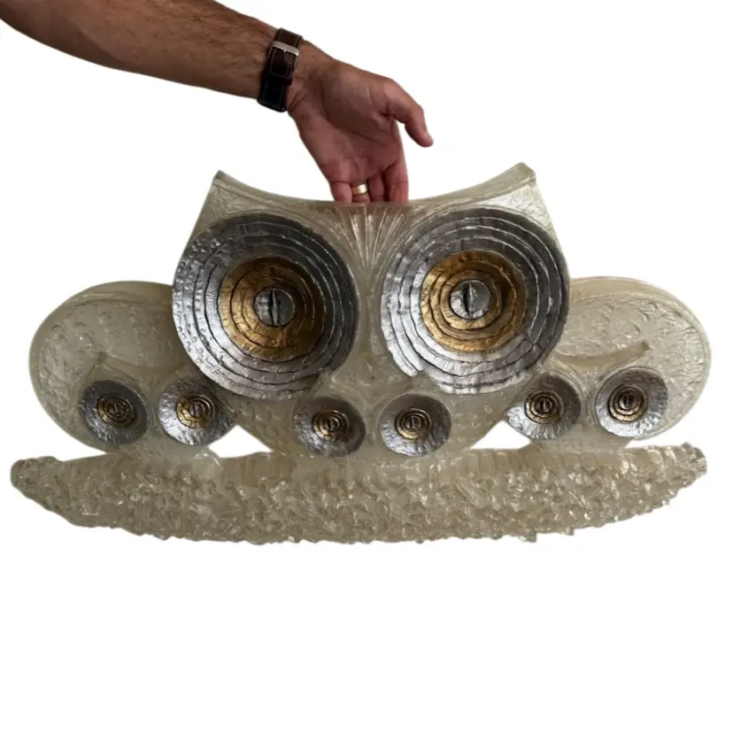 Mid Century Owl Wall Sculpture 1969 Burlwood