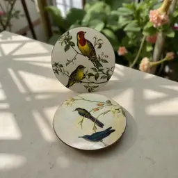 Pair Of Vintage Bird Designed Hot Plates