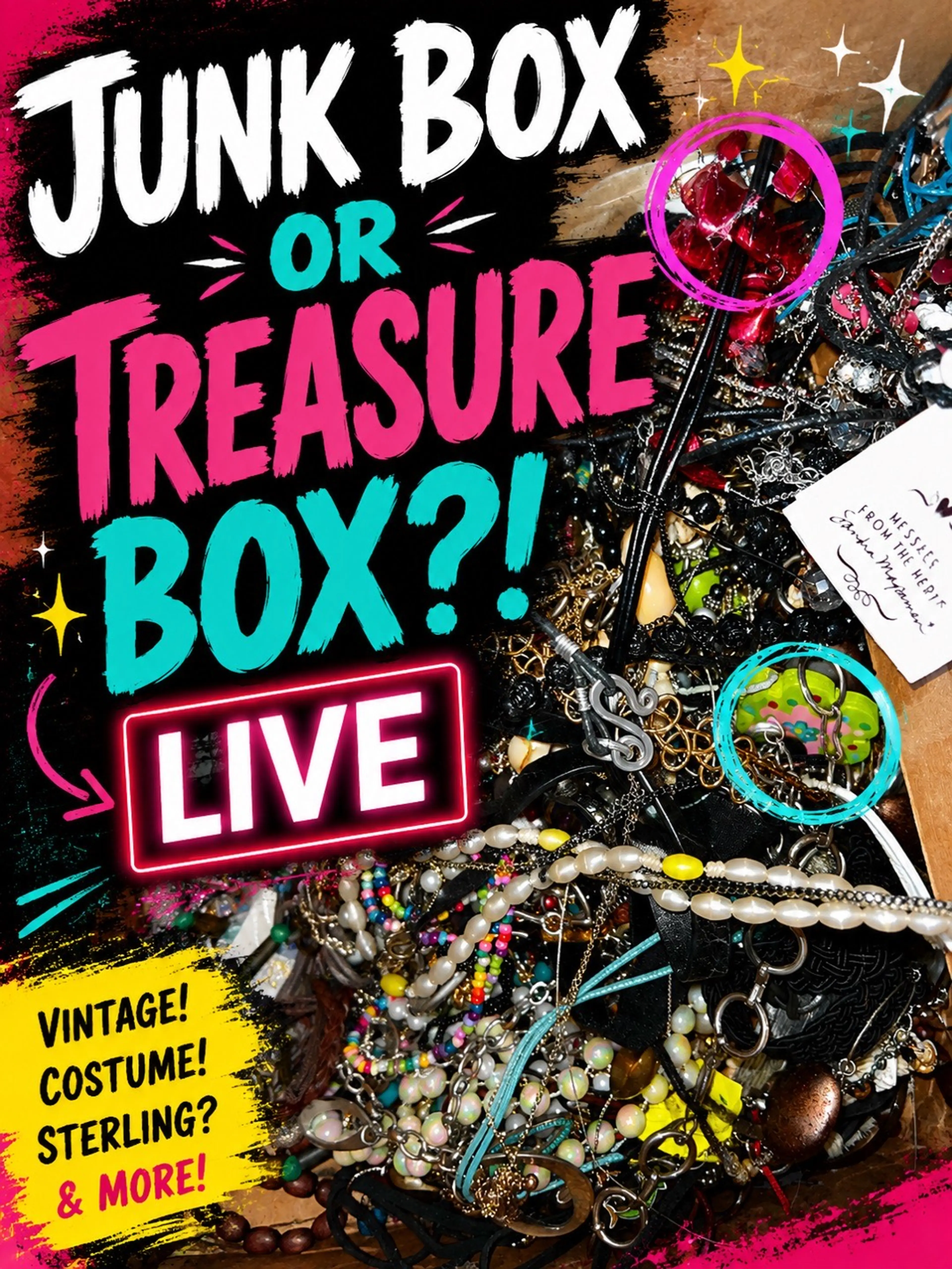 Dig Through Box Of Tangled Jewelry Literally Sitting On Floor Digging