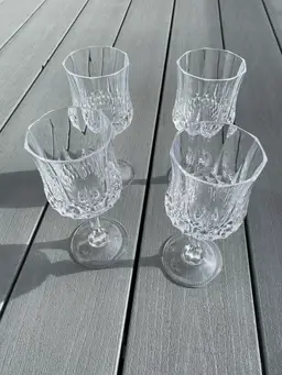 SET OF 4 VINTAGE CRISTAL D’ARQUES LONGCHAMP WINE GLASSES