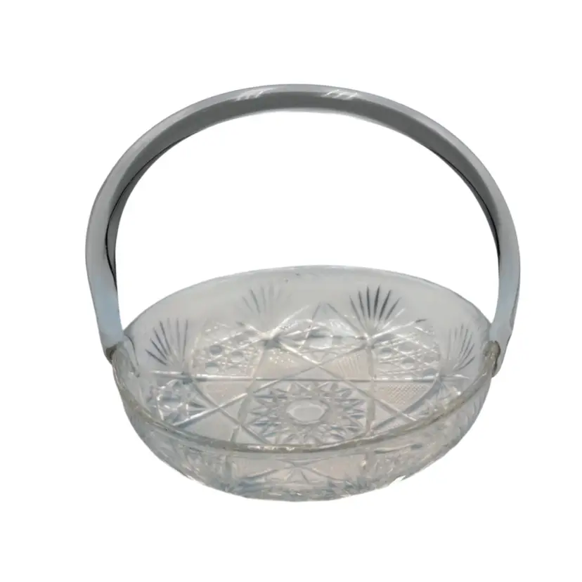 American Brilliant Cut Glass
Handled Basket