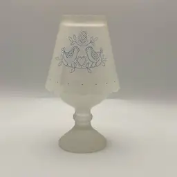 Vintage Frosted Fairy Lamp, Blue Bird, Votive Light