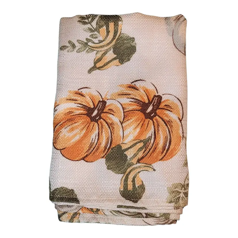 Thanksgiving Fall Pumpkin Autumn Harvest Tablecloth Runner Fabric 60" x 18"