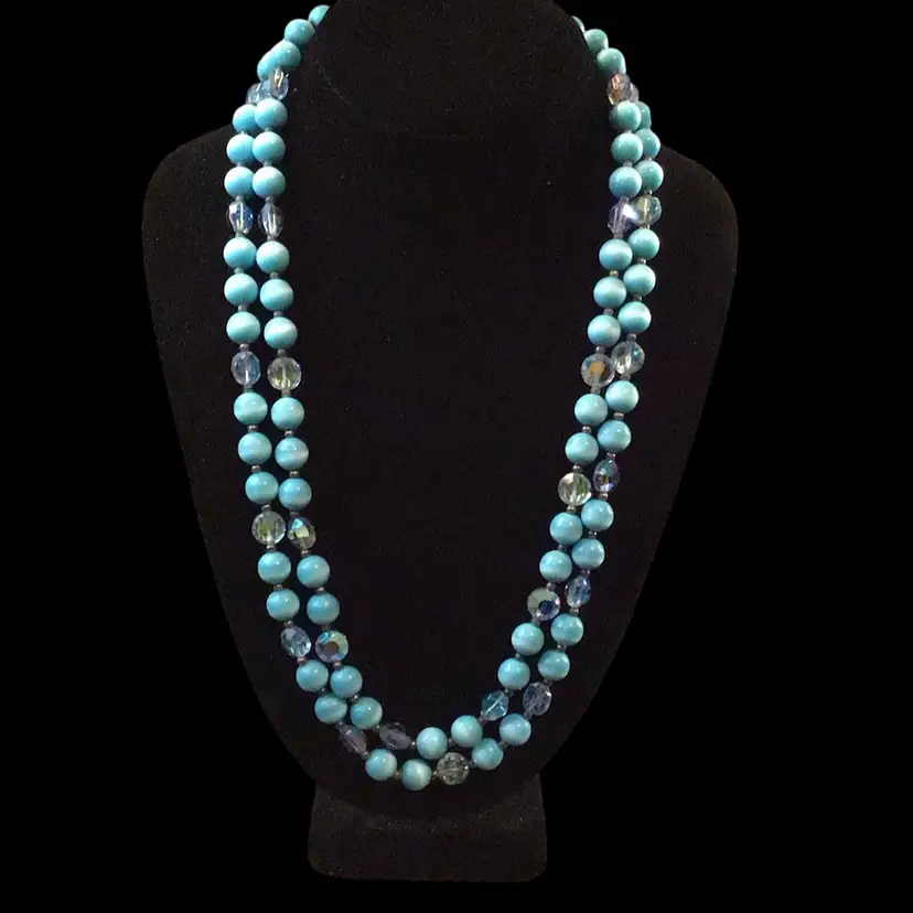 Vintage Plastic Moon-glow Necklace