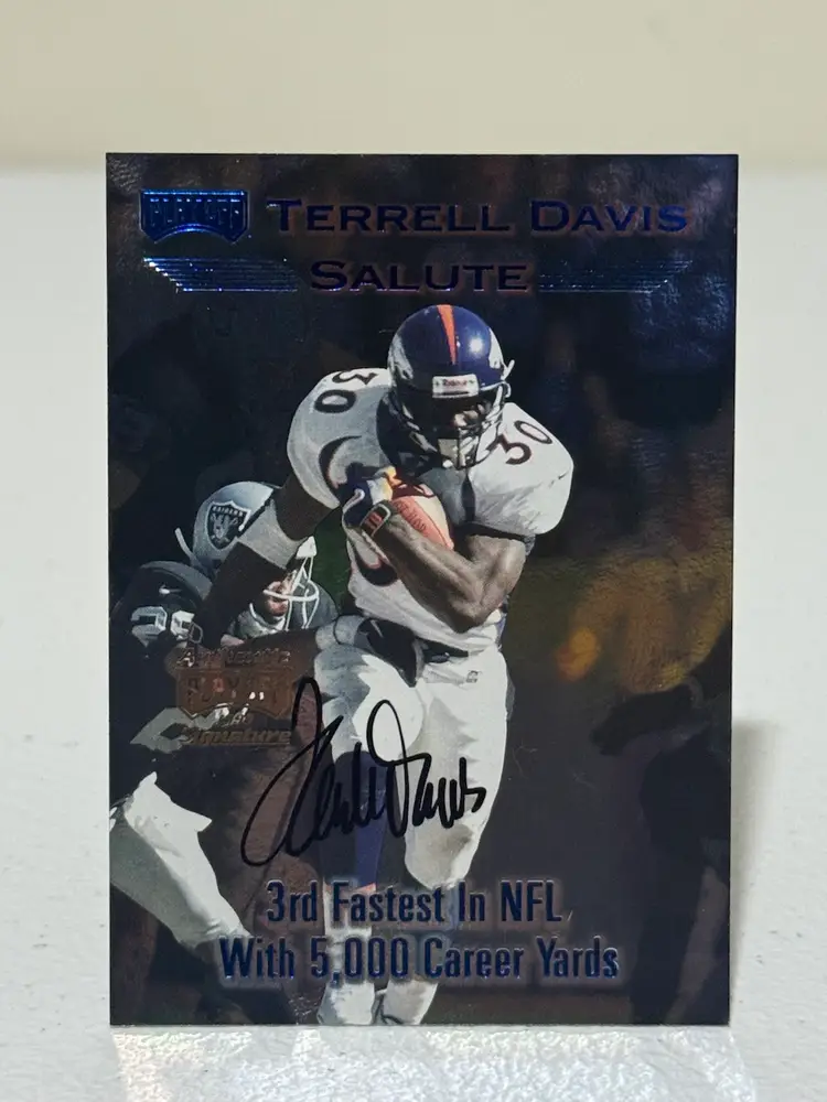 1999 Playoff Terrell Davis Salute Auto /150 #TD09 Denver Broncos HOF