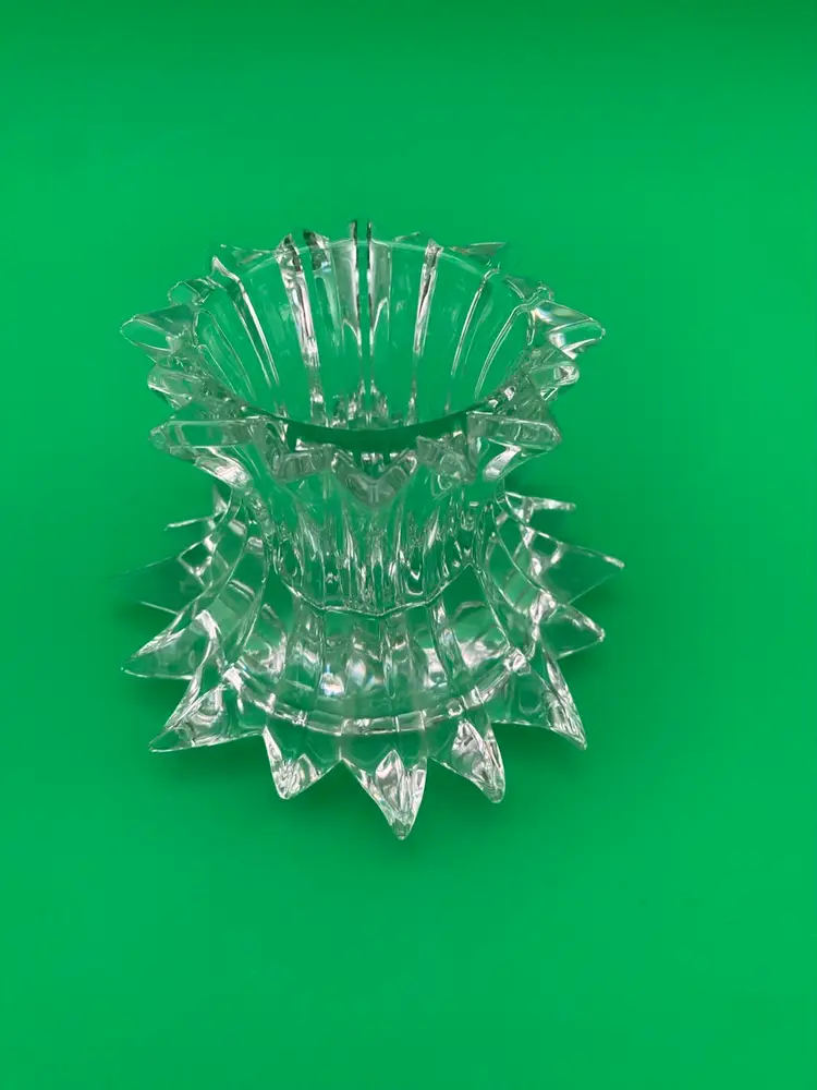 PartyLite Clear Crystal Aurora Starburst Reversible Candle Votive or Pillar