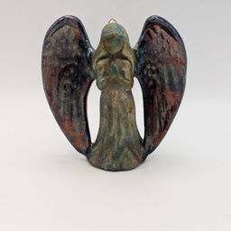 Raku Pottery Angel 4 inches