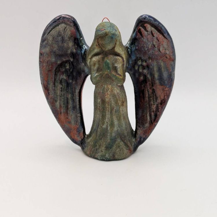 Raku Pottery Angel 4 inches