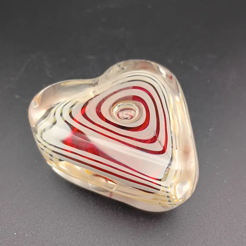 Signed heart paperweight