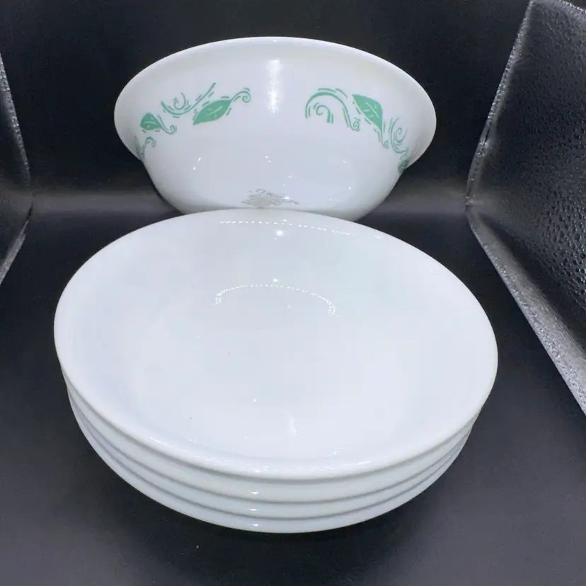 Vintage Corning Corelle Spearmint Fruit Dessert Bowl Set Of 5 Bowls