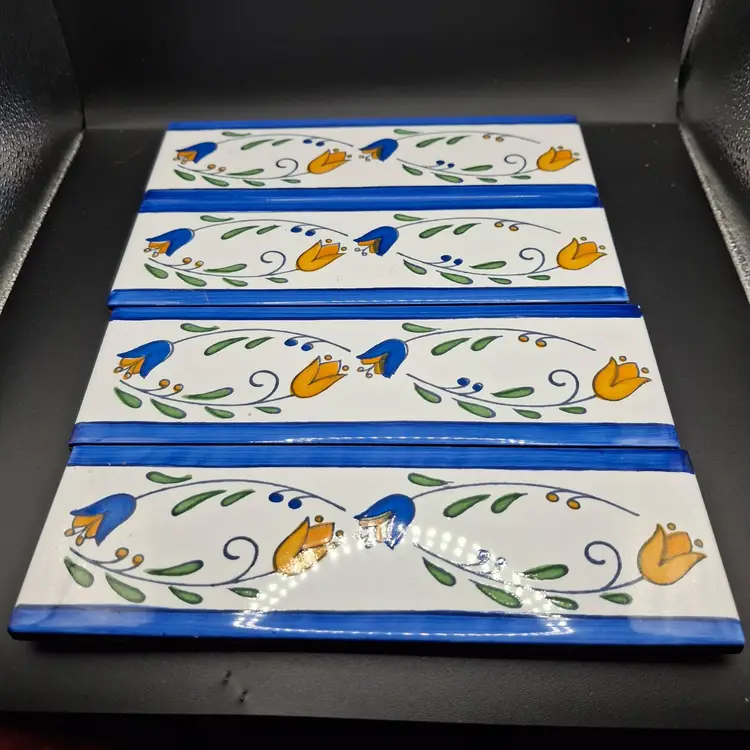 Cactus Stone &Tile Glazed Ceramic Set of 4 Doce Liner Campanula(C25) 2.5" X 8"