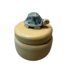 Studio Pottery Turtle Lidded Power Jar Trinket Dish