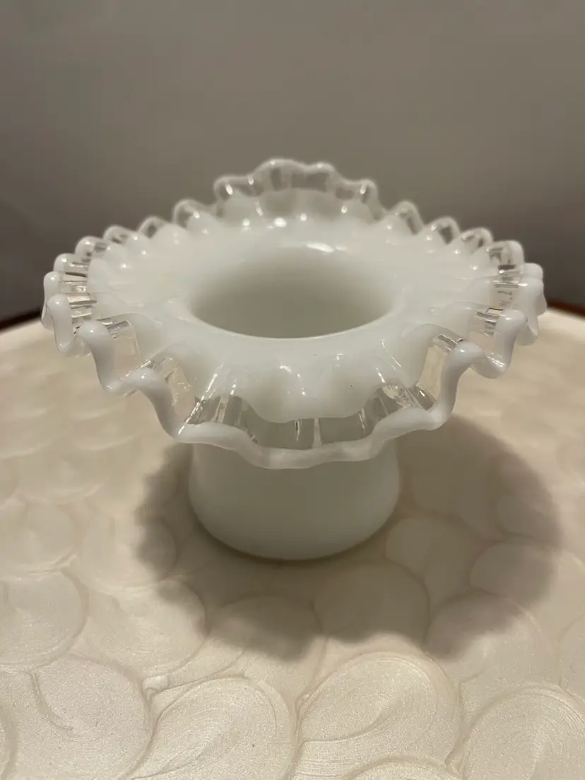 Fenton Crystal Crest Hat Vase