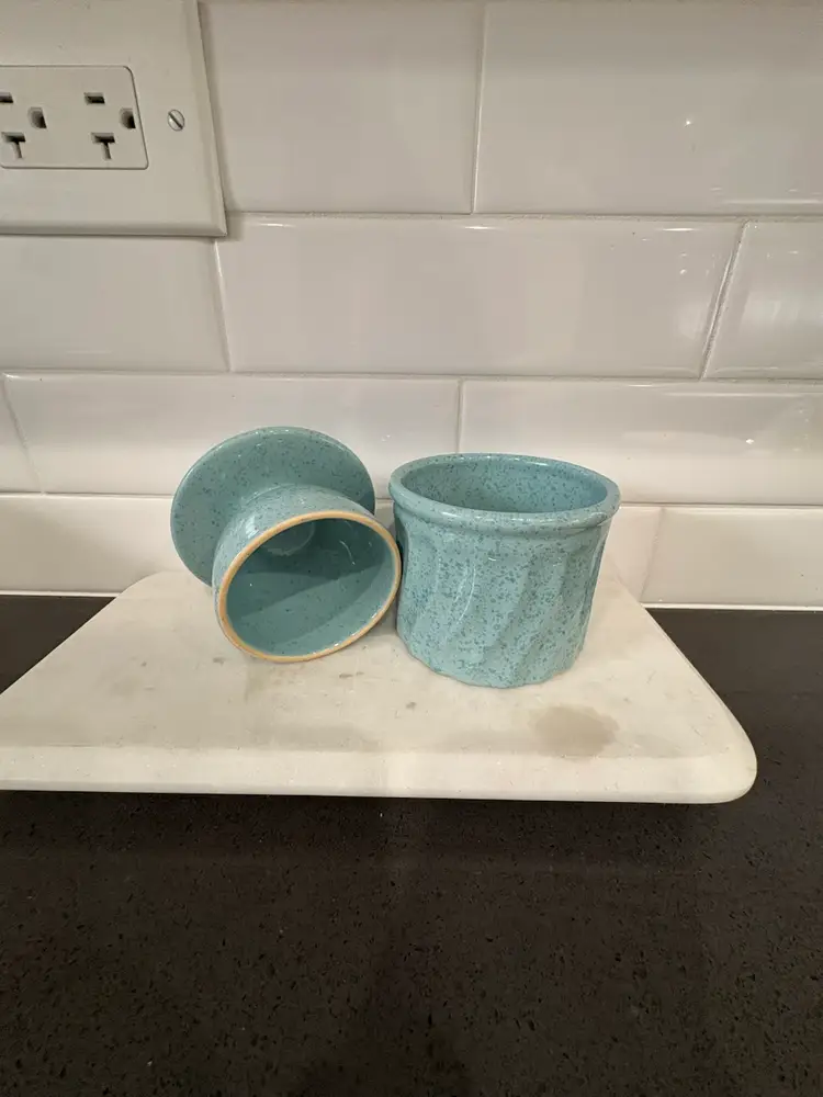 Rare Paula Deen Blue Butter Bell Stoneware