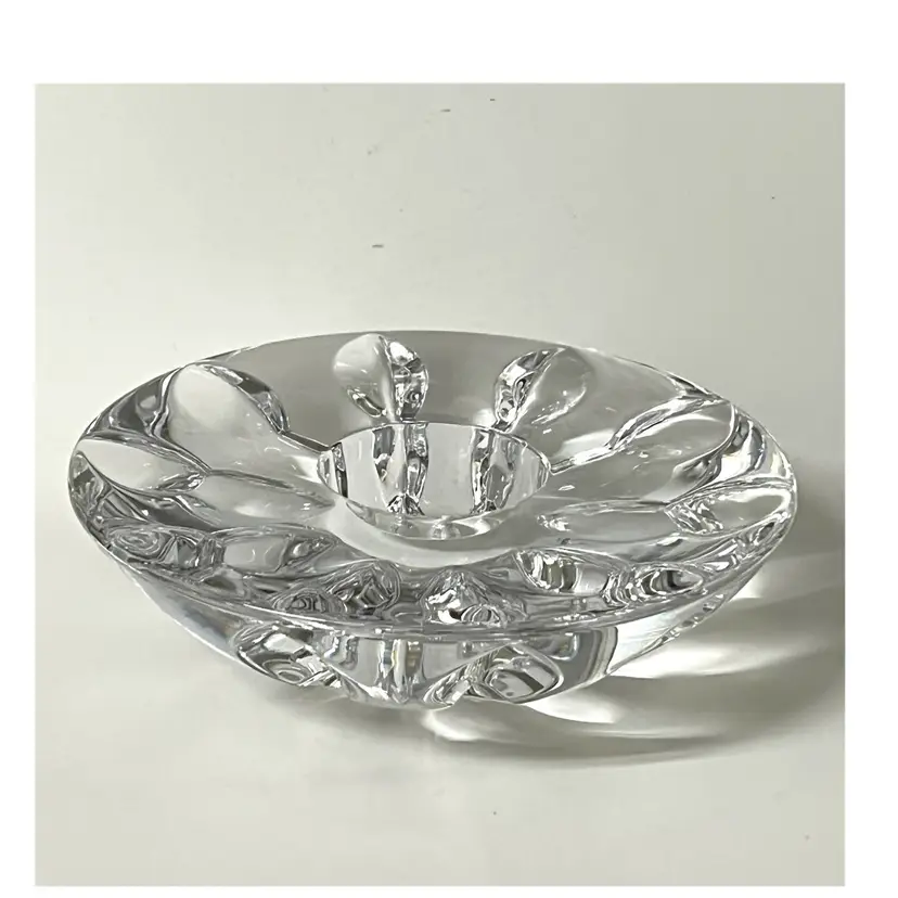 Miller Rogaska Crystal Equinox Tealight Votive Candle Holder Signed 6 in Diameter