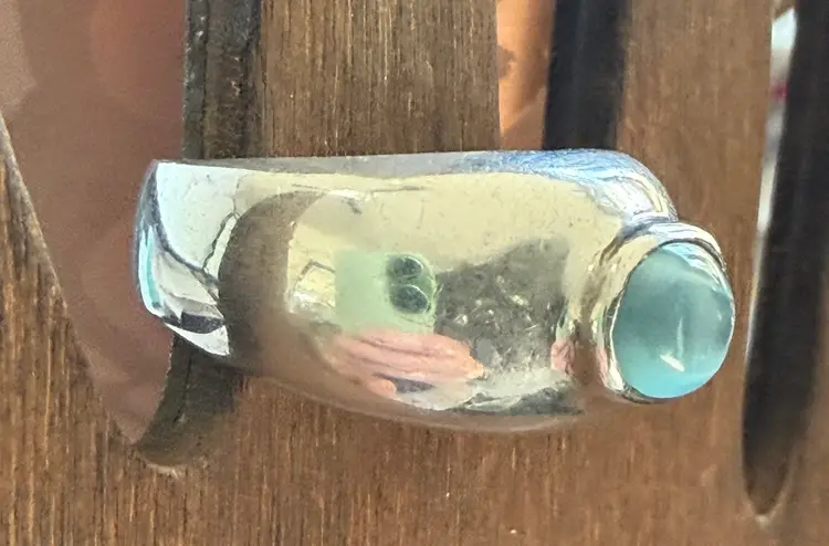 Sterling Silver With Blue Moonstone Ring Size 6.5