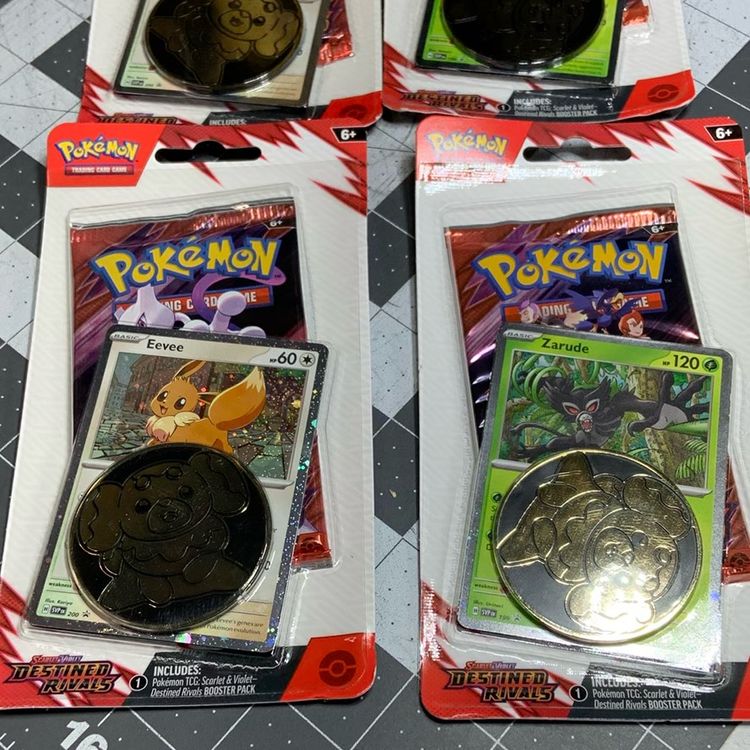 Destined Rivals Pokémon Cards 4 Blister Booster Promo Packs 2 Eevee 2 Zarude