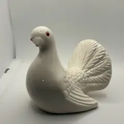 Dept. 56 White Fantail Dove Red Eyes Vintage Xmas Decor