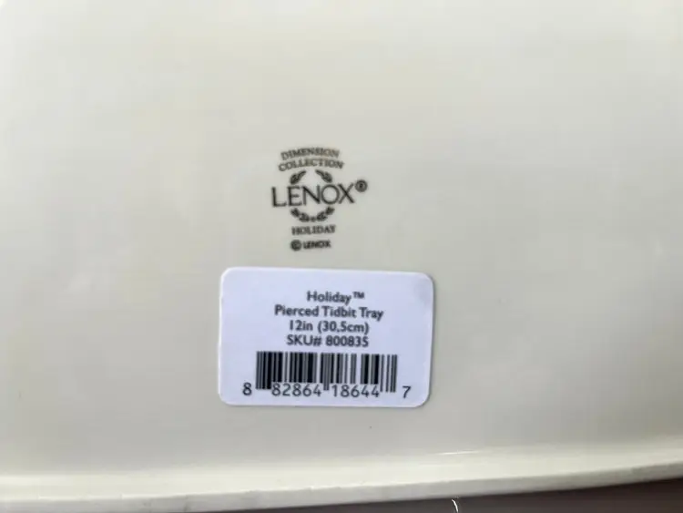 Lenox Holiday Dimension Collection 12" Pierced Tidbit Tray