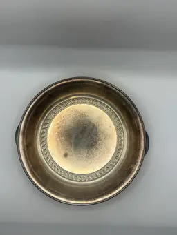 Silver Plate Serving Dish With Handles 8” Diameter