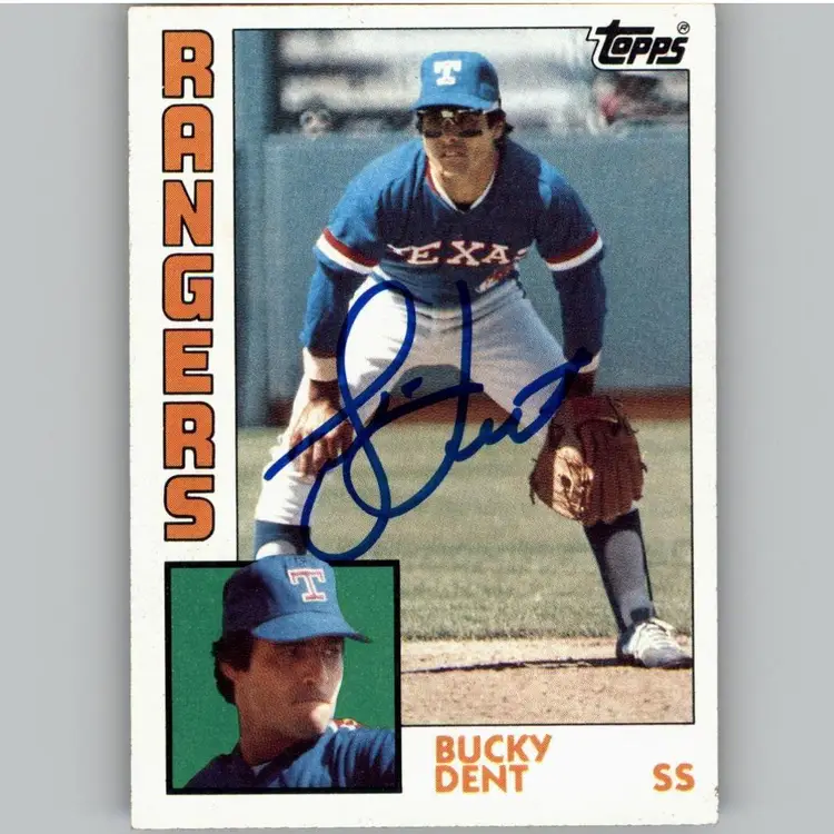 Bucky Dent Signed Texas Rangers 1984 Topps Baseball Card #331