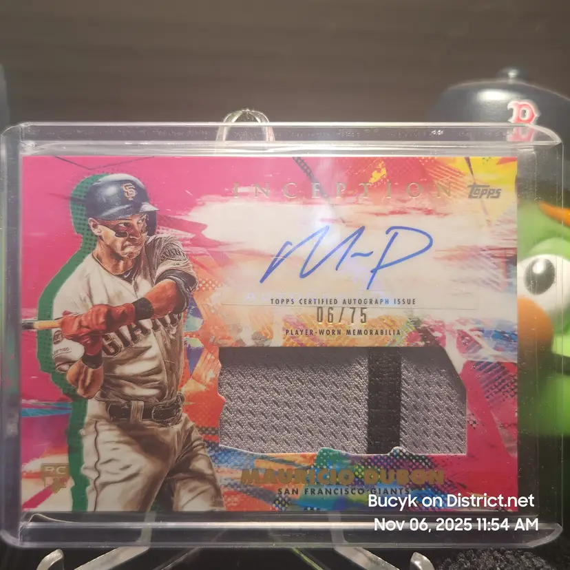 2020 Topps Inception Pink Relic Auto - Mauricio Dubon San Francisco Giants 6/75