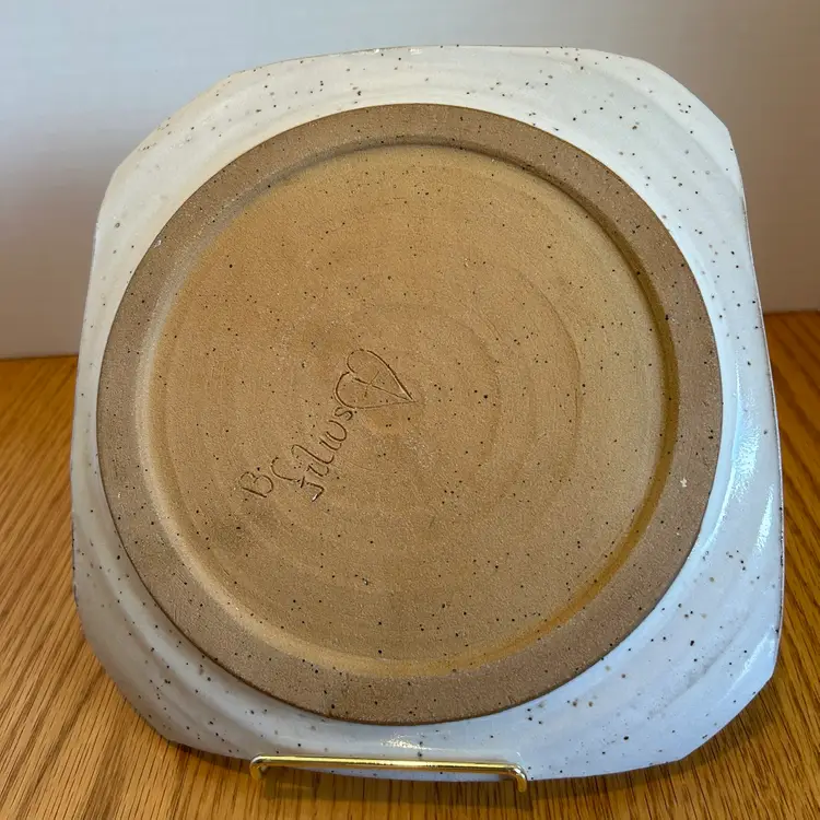 Pottery Plate “Lotus” By Montana Artist Betty Filius From Fox Farm Pottery