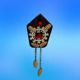 #5 of 6 Vintage Handcrafted, Hand painted Miniature Wood Folk Art Christmas Ornament