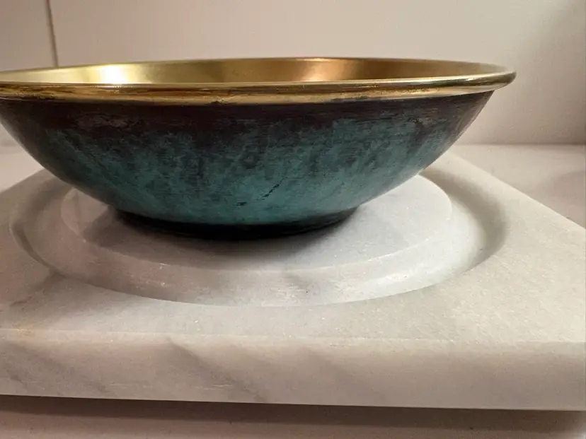 Vintage Hakishut Brass And Enamel Bowl Made In Israel