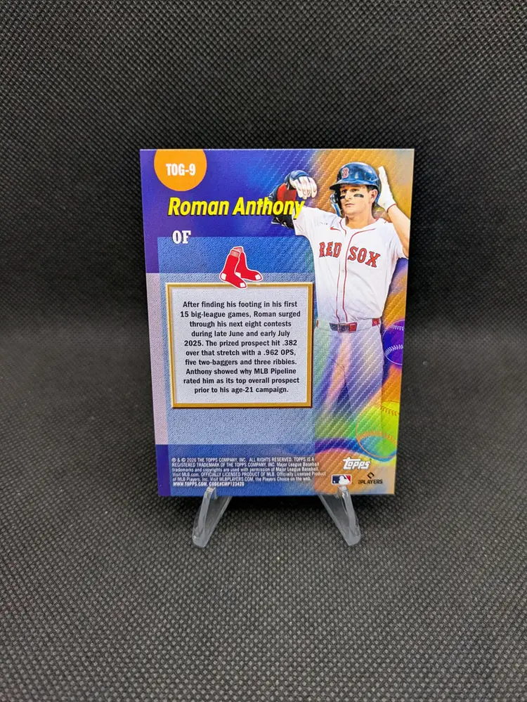 Roman Anthony 2026 Topps Titans Of The Game Rookie Card (RC) #TOG-9 - Boston Red Sox