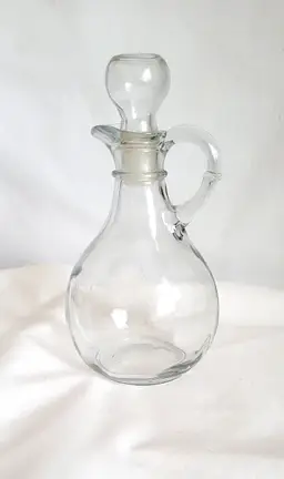 Clear Glass Cruet with Stopper – 6½ in. Tall