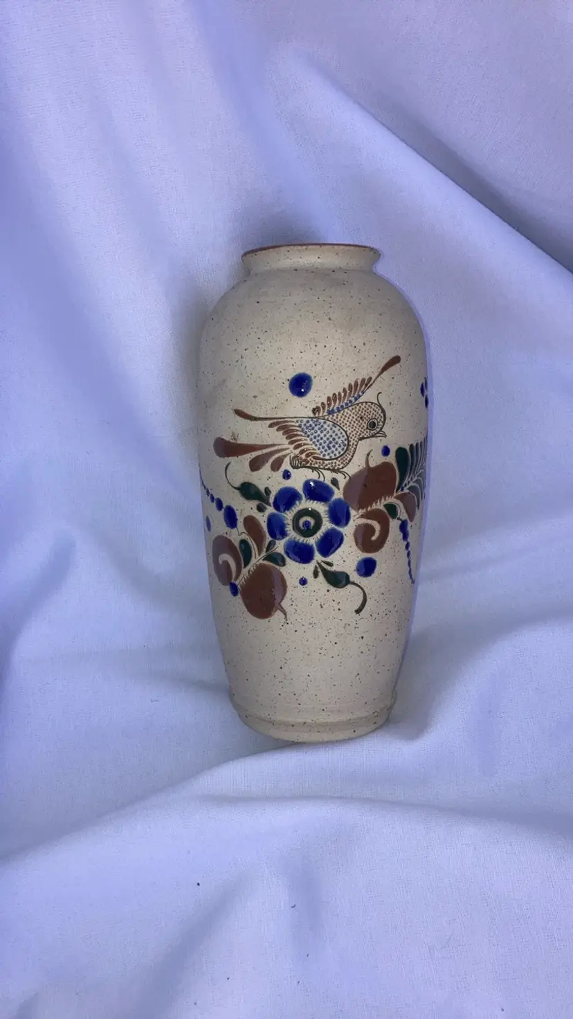 Tonala Mexican Pottery Vase 8”